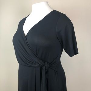 Tahari Black Semi Wrap Dress